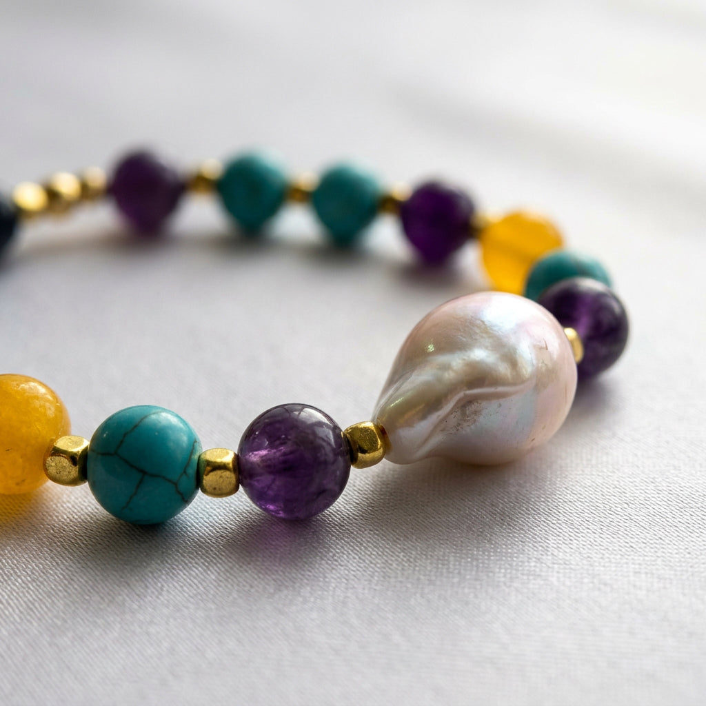 Keshi Pearl & Multi-Gemstone Wellness Bracelet